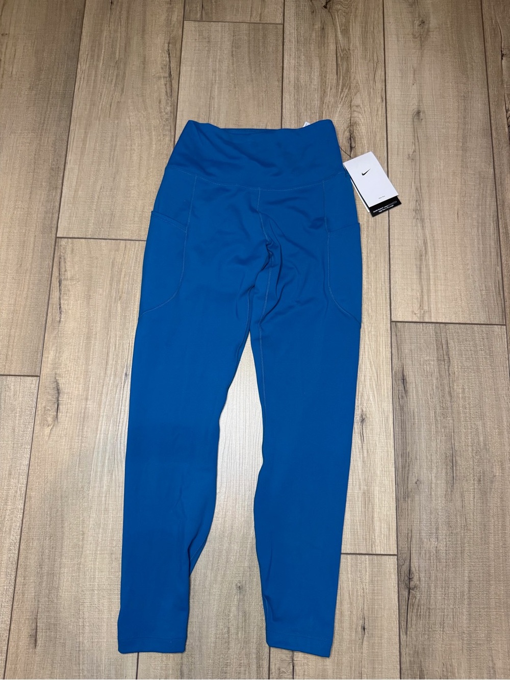 Nike Women’s One High Rise 7/8 Leggings Small Blue NWT Side Pockets Training